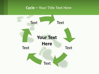 A Green Foot Print On A White Background PowerPoint Template