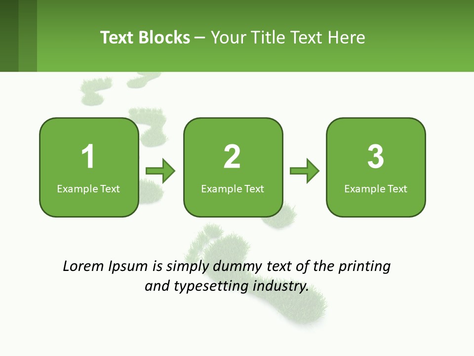 A Green Foot Print On A White Background PowerPoint Template