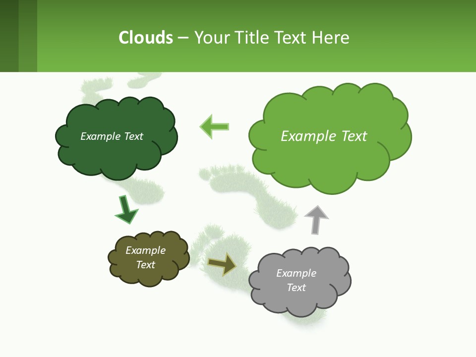 A Green Foot Print On A White Background PowerPoint Template