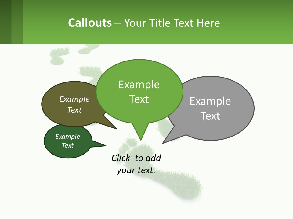 A Green Foot Print On A White Background PowerPoint Template