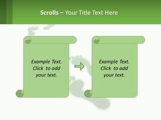 A Green Foot Print On A White Background PowerPoint Template