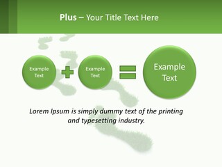 A Green Foot Print On A White Background PowerPoint Template