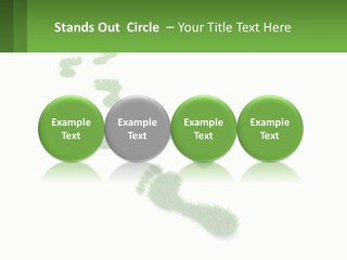 A Green Foot Print On A White Background PowerPoint Template