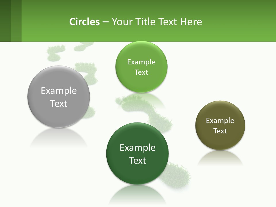 A Green Foot Print On A White Background PowerPoint Template