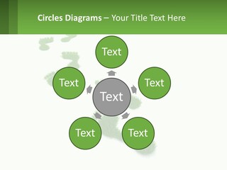 A Green Foot Print On A White Background PowerPoint Template
