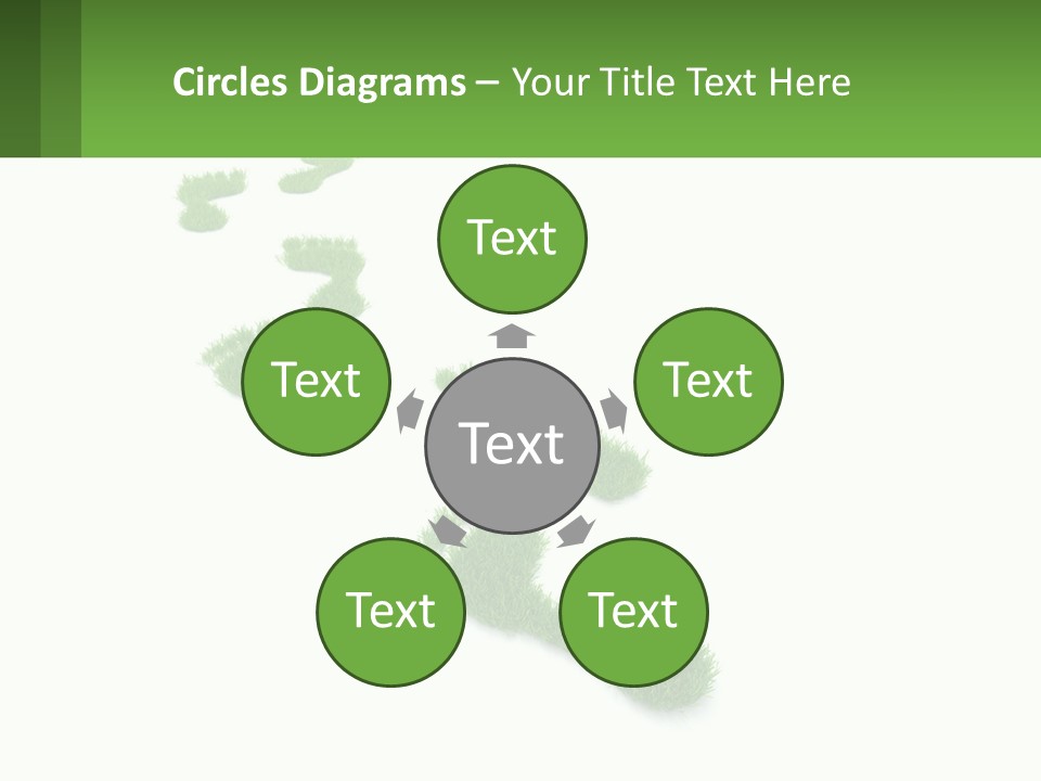 A Green Foot Print On A White Background PowerPoint Template