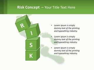 A Green Foot Print On A White Background PowerPoint Template