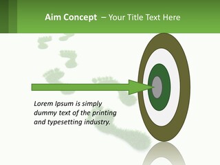 A Green Foot Print On A White Background PowerPoint Template