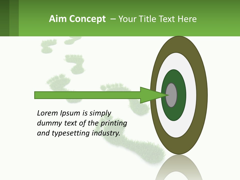 A Green Foot Print On A White Background PowerPoint Template