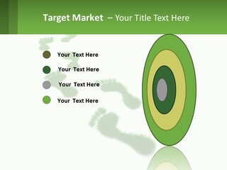 A Green Foot Print On A White Background PowerPoint Template