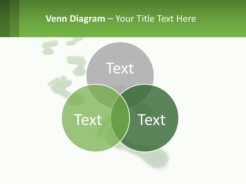 A Green Foot Print On A White Background PowerPoint Template