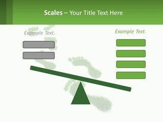A Green Foot Print On A White Background PowerPoint Template