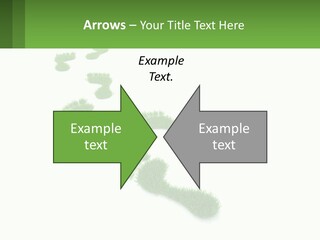 A Green Foot Print On A White Background PowerPoint Template