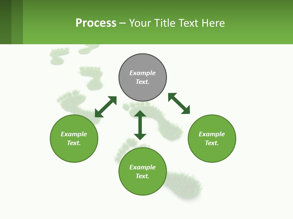 A Green Foot Print On A White Background PowerPoint Template