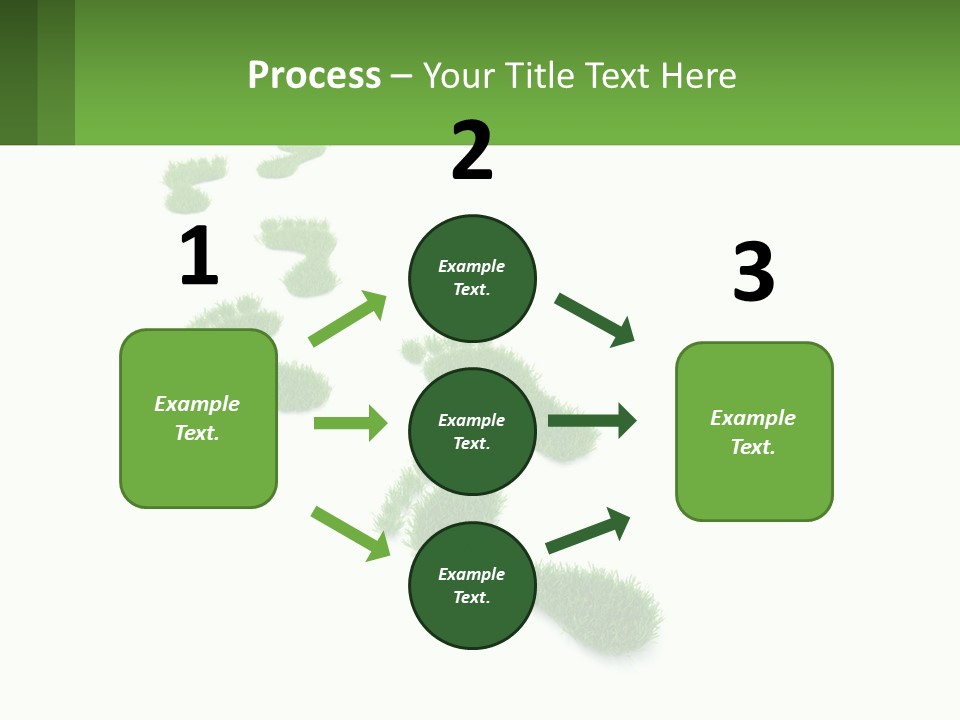 A Green Foot Print On A White Background PowerPoint Template