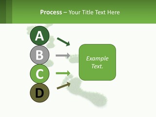 A Green Foot Print On A White Background PowerPoint Template