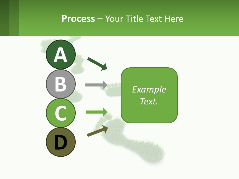 A Green Foot Print On A White Background PowerPoint Template
