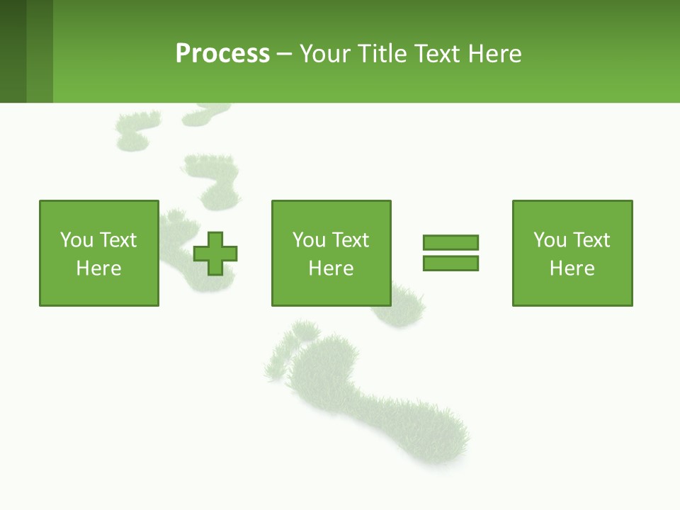 A Green Foot Print On A White Background PowerPoint Template