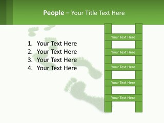 A Green Foot Print On A White Background PowerPoint Template