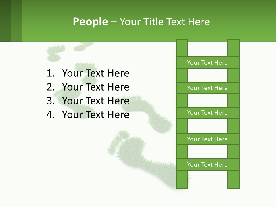 A Green Foot Print On A White Background PowerPoint Template