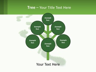 A Green Foot Print On A White Background PowerPoint Template