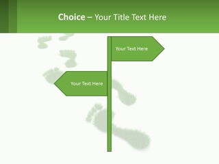 A Green Foot Print On A White Background PowerPoint Template