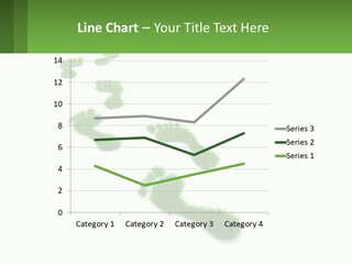 A Green Foot Print On A White Background PowerPoint Template