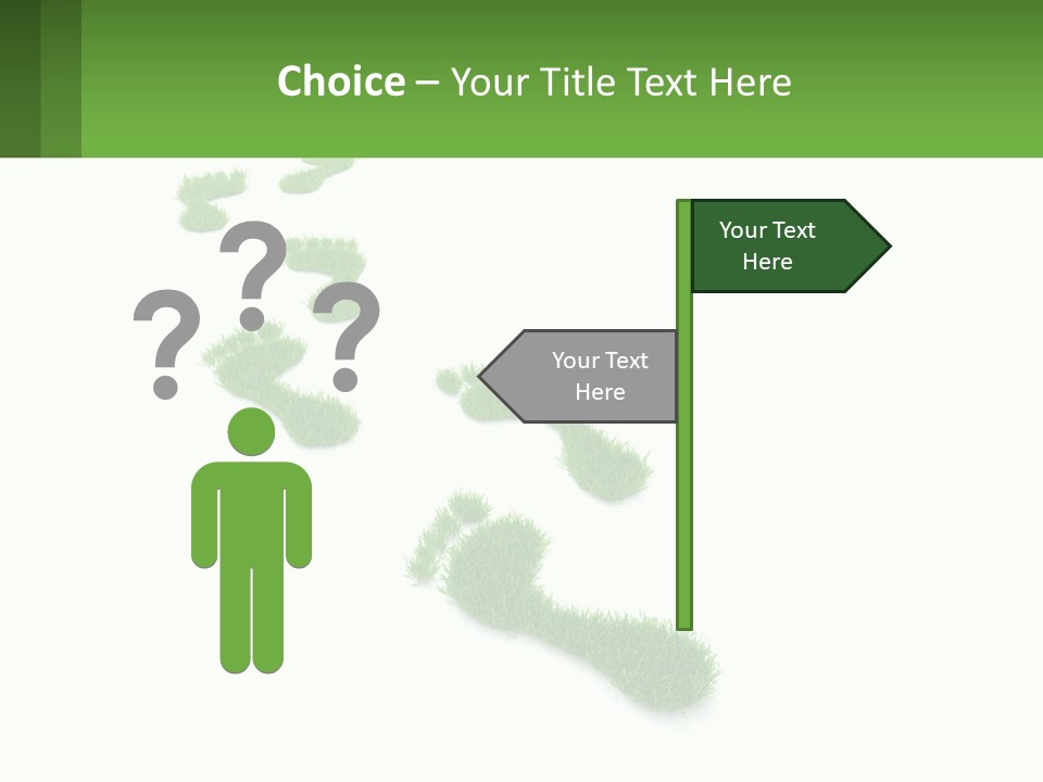 A Green Foot Print On A White Background PowerPoint Template