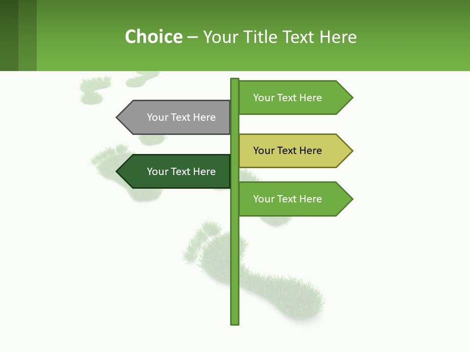 A Green Foot Print On A White Background PowerPoint Template