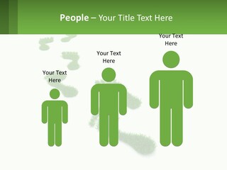 A Green Foot Print On A White Background PowerPoint Template