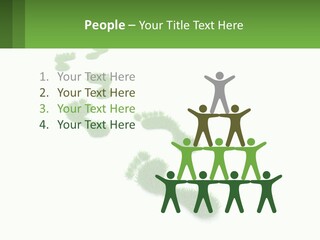 A Green Foot Print On A White Background PowerPoint Template