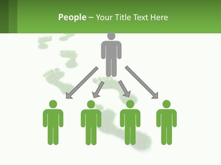 A Green Foot Print On A White Background PowerPoint Template