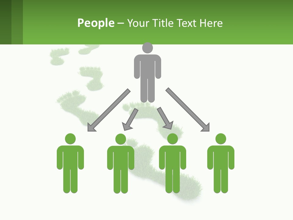 A Green Foot Print On A White Background PowerPoint Template