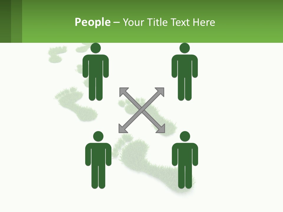 A Green Foot Print On A White Background PowerPoint Template