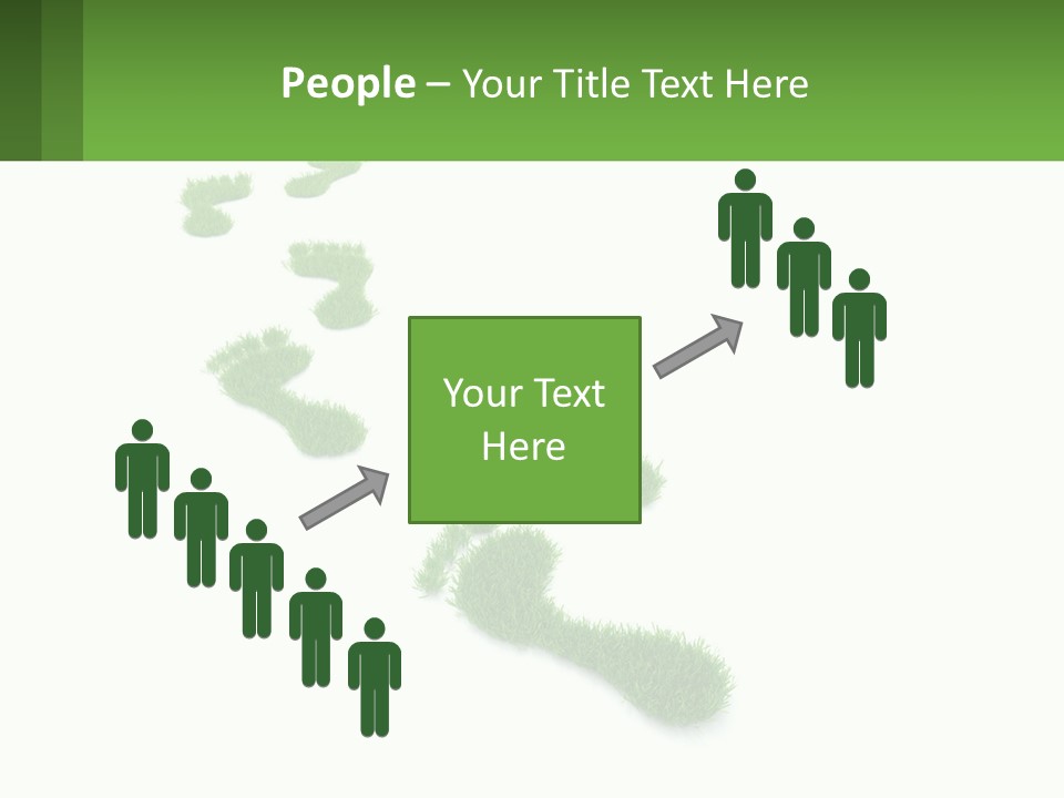 A Green Foot Print On A White Background PowerPoint Template