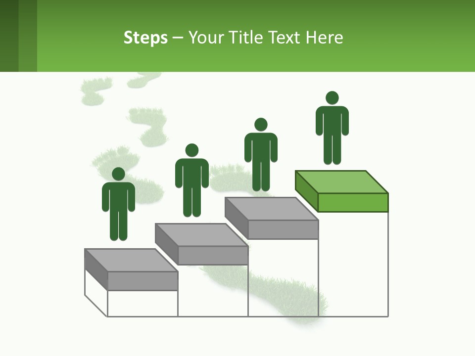 A Green Foot Print On A White Background PowerPoint Template