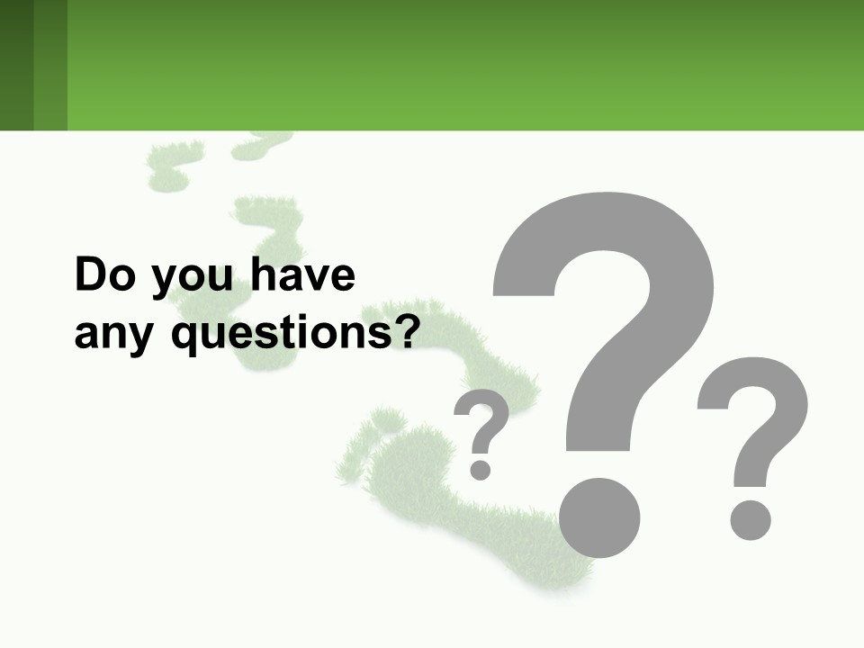 A Green Foot Print On A White Background PowerPoint Template