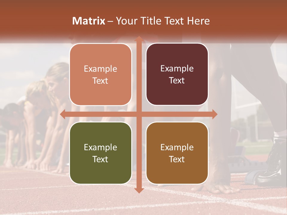 A Group Of Women Lined Up On A Race Track PowerPoint Template