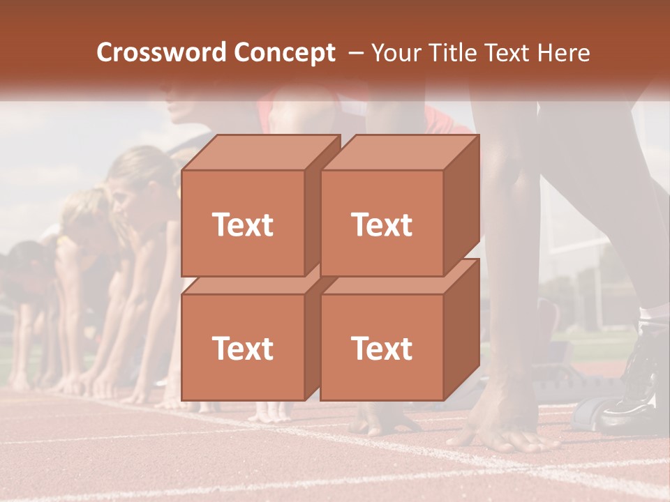 A Group Of Women Lined Up On A Race Track PowerPoint Template