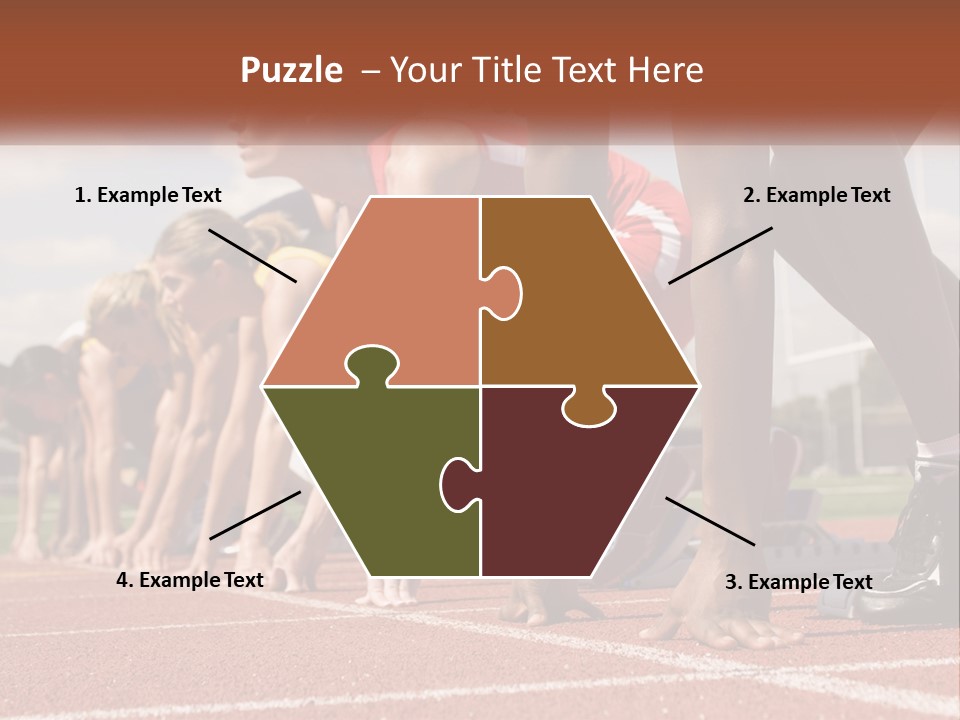 A Group Of Women Lined Up On A Race Track PowerPoint Template