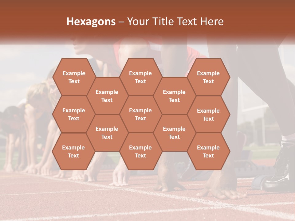 A Group Of Women Lined Up On A Race Track PowerPoint Template