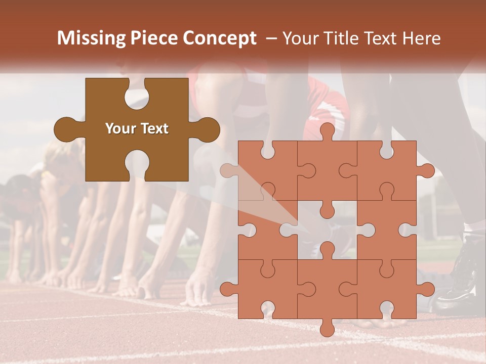 A Group Of Women Lined Up On A Race Track PowerPoint Template