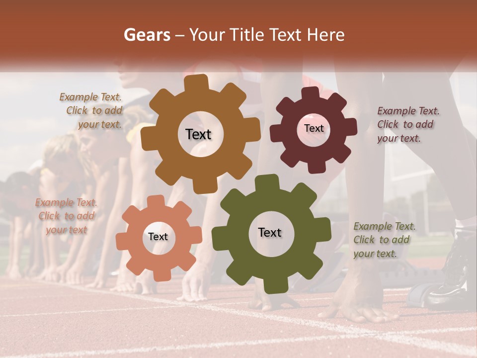 A Group Of Women Lined Up On A Race Track PowerPoint Template