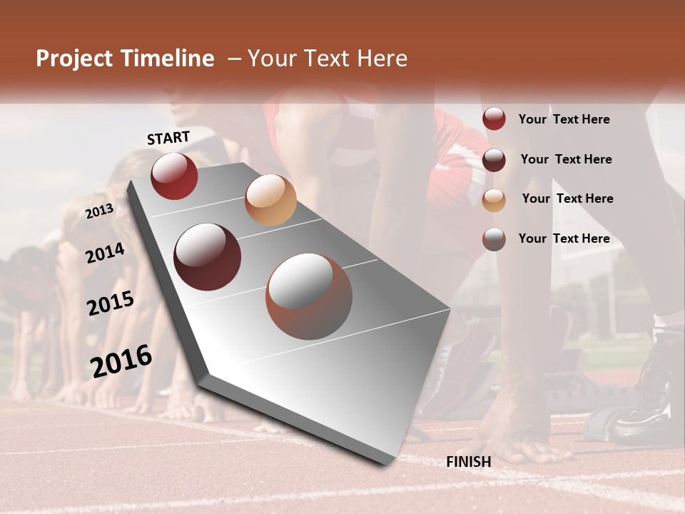 A Group Of Women Lined Up On A Race Track PowerPoint Template