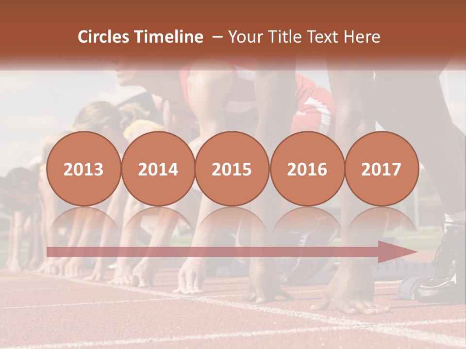 A Group Of Women Lined Up On A Race Track PowerPoint Template