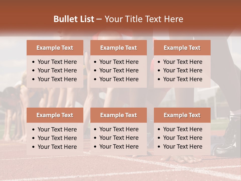 A Group Of Women Lined Up On A Race Track PowerPoint Template