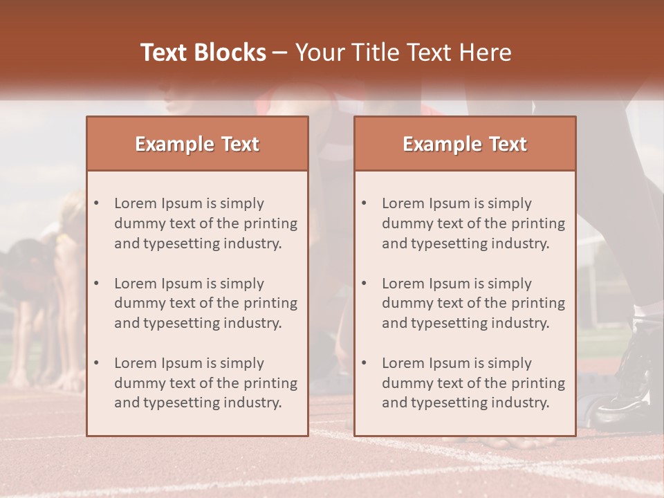 A Group Of Women Lined Up On A Race Track PowerPoint Template