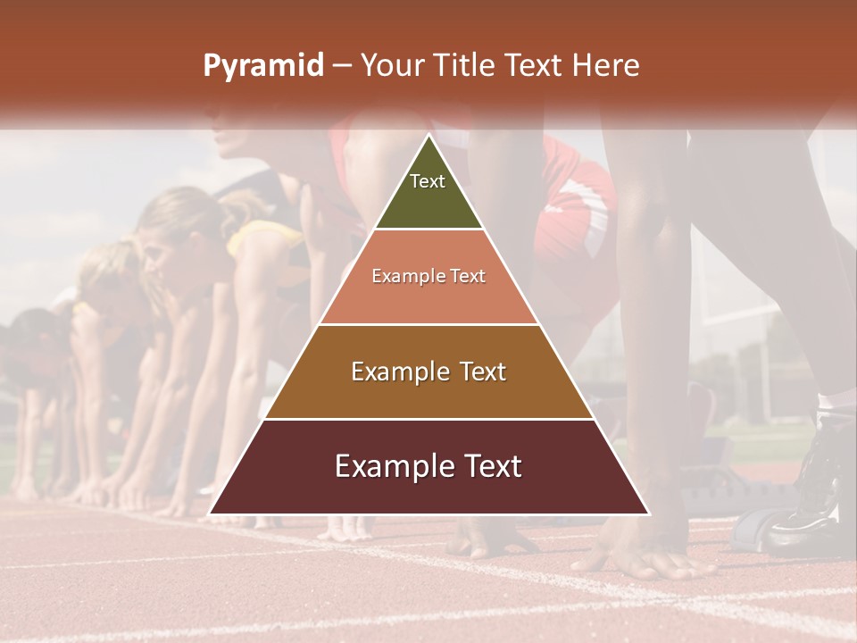 A Group Of Women Lined Up On A Race Track PowerPoint Template