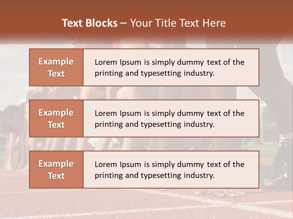 A Group Of Women Lined Up On A Race Track PowerPoint Template