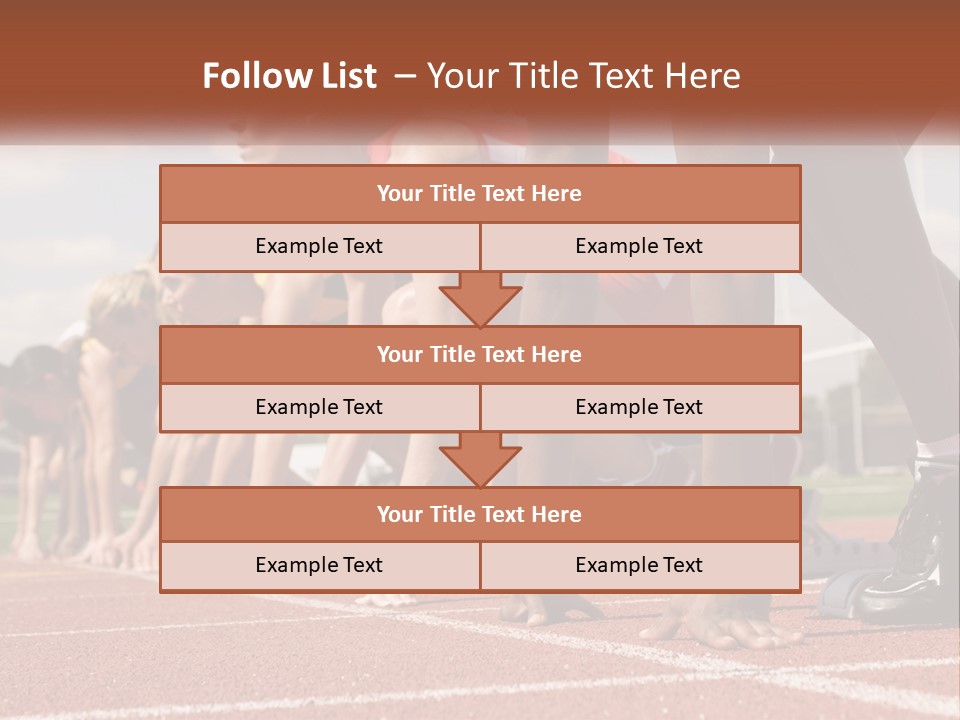 A Group Of Women Lined Up On A Race Track PowerPoint Template